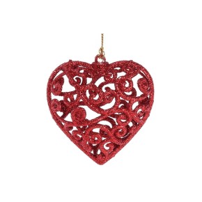 Елочное украшение BonaDi Сердце 7.5х8 см красное (788-499)