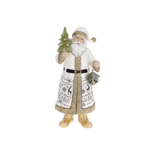 Декоративная статуэтка BonaDi Санта Клаус 25см белый с золотом (218-939)