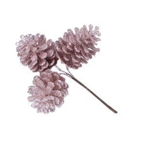 Декоративные шишки BonaDi 13см пучок 3шт розовые (839-204)