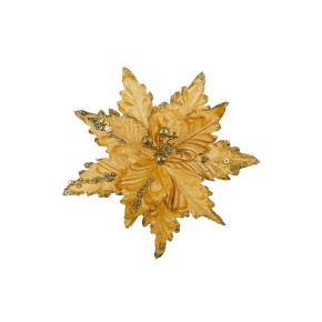 Декоративный цветок BonaDi Пуансетия 27 см золото (839-797)
