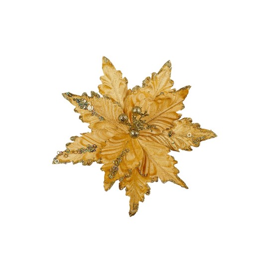 Декоративный цветок BonaDi Пуансетия 27 см золото (839-797)