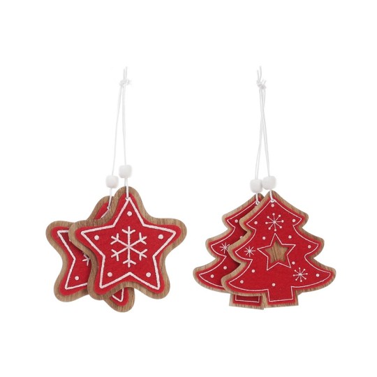Набор новогодних украшений BonaDi Звезда и Елка 2 штуки 8см 2 дизайна (781-297)