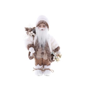 Новорічна фігура BonaDi Санта з подарунками 30см бежевий з коричневим (NY44-144)