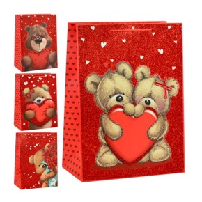 Пакет подарочный бумажный XL "Love Teddy" 36х54х30см YM01297-XL