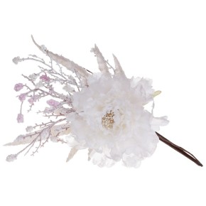 Декоративный искусственный цветок Пион BonaDi 13х30 см ванильный крем (832-297)