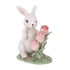Декоративна статуетка BonaDi Кролик із тюльпанами 9.5х6х11 см K07-483