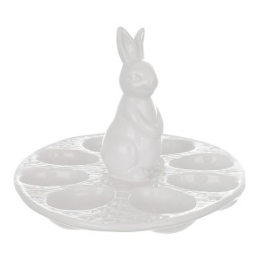 Підставка для яєць 8 штук BonaDi Кролик 26 см біла 733-701