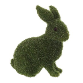 Фігурка декоративна BonaDi Кролик з флоковим напиленням 10х13 см зелений 113-202