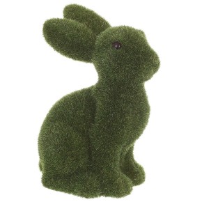 Фигурка декоративная Кролик BonaDi с флоковым напылением 15х20 см зеленый 113-204