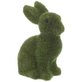 Фигурка декоративная BonaDi Кролик с флоковым напылением 7х16 см зеленый 113-201