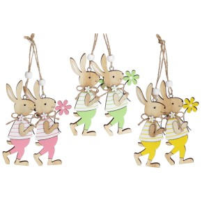 Набор пасхальных украшений на подвесе Кролик Bona Di 12 см 781-972 2 штуки