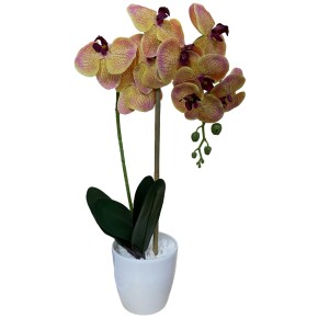 Штучна Орхідея в кашпо Miss Decor рожева D-4712