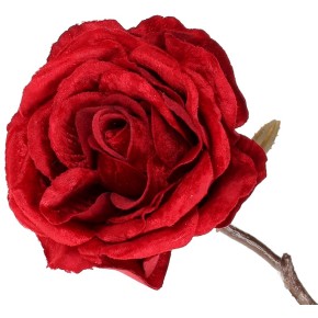 Декоративний Бутон оксамитової троянди 33 см червоний винний 709-418