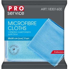 Салфетки PRO service из микрофибры для стекла Standard 5 шт синие