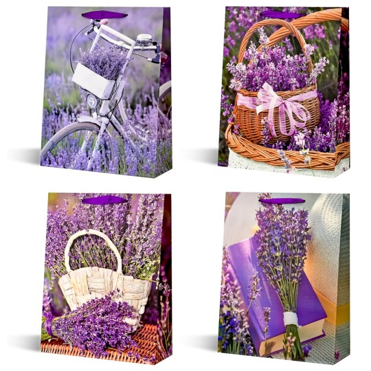 Пакет подарунковий Stenson Lavender 18х23х10 см (WW02813-S)