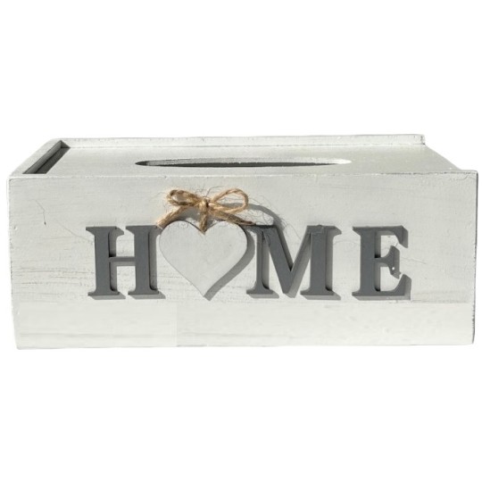 Серветниця дерев'яна Home Miss Decor біла (W-5185)