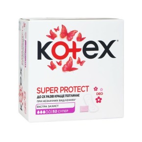 Щоденнi прокладки Kotex Liners Super DEO IFW 52 шт