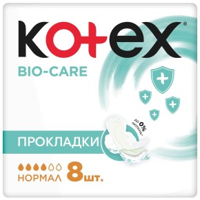 Прокладки гігієнічні Kotex Bio Care Normal 8 штук