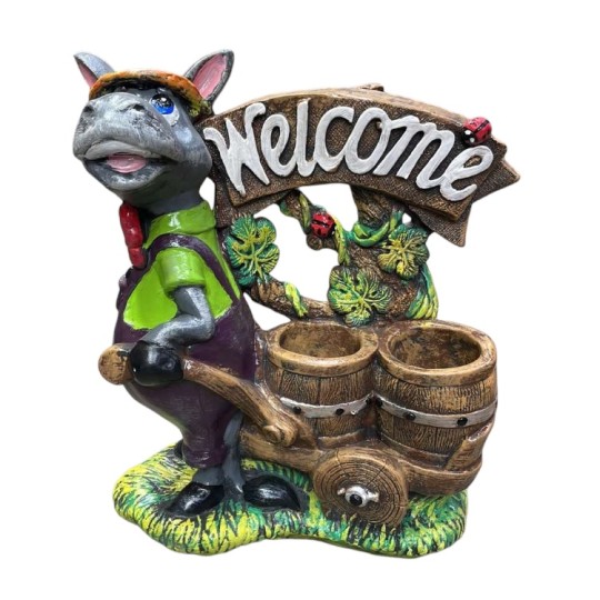 Декоративна фігура Осел кашпо Welcome 46х40 см