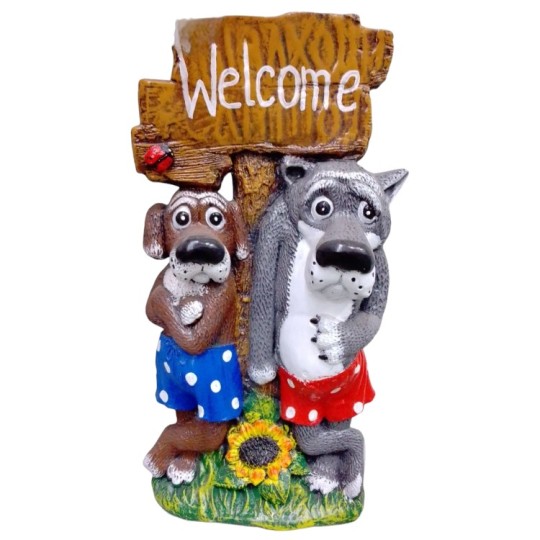 Декоративна фігура Вовк та пес Welcome 73х37х17 см