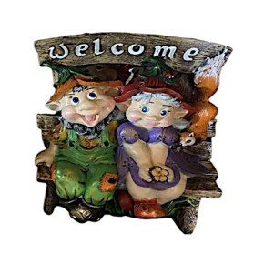 Декоративна фігура Гноми пара на лавці Welcome 53х57х26 см