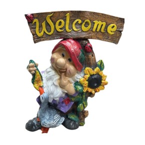 Декоративна фігура Гном з гусем Welcome 53х33 см