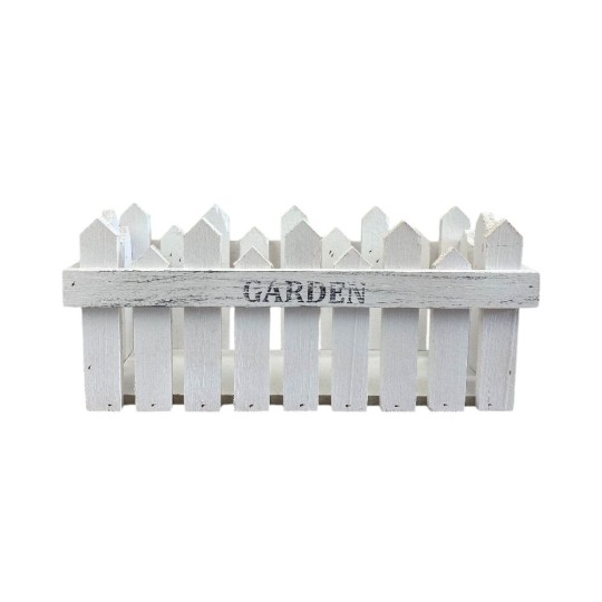 Кашпо Miss Decor Парканчик Garden білий (W-5086)