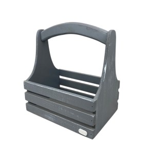 Деревянная корзина Miss Decor большая серая (W-5226)