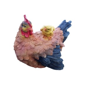 Декоративная фигура Курица с цыпленком рыжая