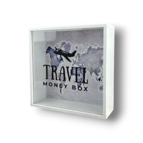 Копилка Miss Decor для денег Travel 25х25х8.5 см белая (X-120)