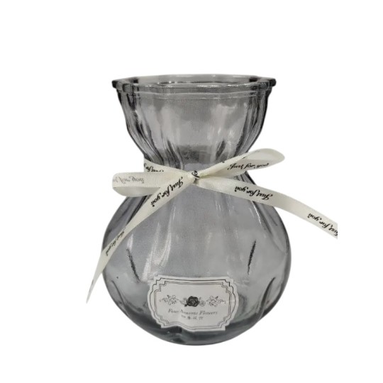 Ваза стеклянная Viva Star Gray 18 см (R102518)