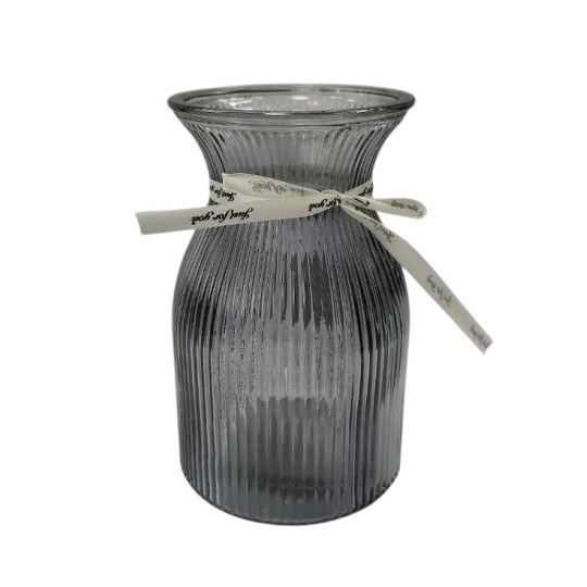 Ваза стеклянная Viva Star Gray 20 см (R102519)