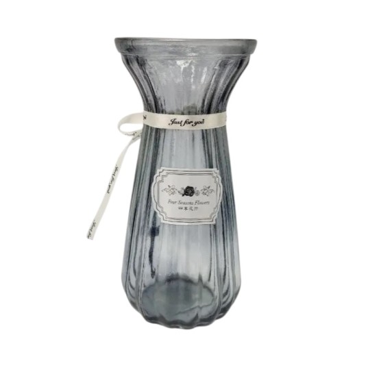 Ваза стеклянная Viva Star Gray 22 см (R102514)