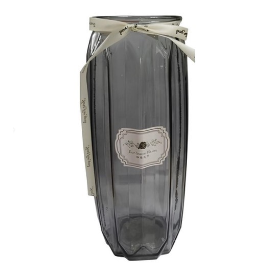 Ваза стеклянная Viva Star Gray 28 см (R102512)