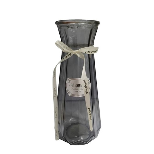 Ваза стеклянная Viva Star Gray 30 см (R102511)