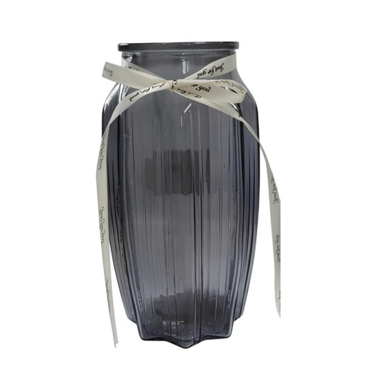 Ваза стеклянная Viva Star Gray 22 см (R102502)