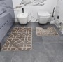 Набор ковриков Dariana Standart 60x100+60x50 см светло-серый + Занавеска