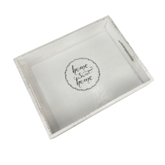 Поднос Miss Decor Home sweet home белый (W-5264)