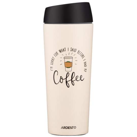 Термокружка Ardesto Coffee Time 450 мл бежевий (AR2645C)
