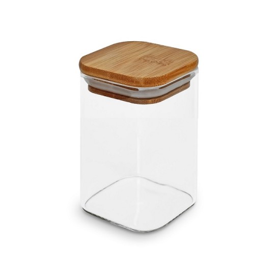 Банка с бамбуковой крышкой Stenson Cube 320 мл 6х10 см R10908-10