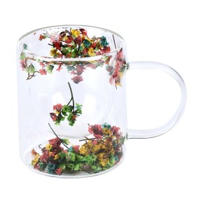 Чашка Stenson Dry flowers з подвійною стінкою 200 мл R10882