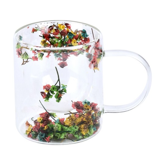 Чашка Stenson Dry flowers з подвійною стінкою 200 мл R10882
