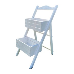 Подставка для цветов Miss Decor 2 ящика белая (W-102)