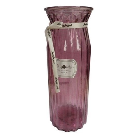 Ваза скляна Star Pink 30 см (R102507)