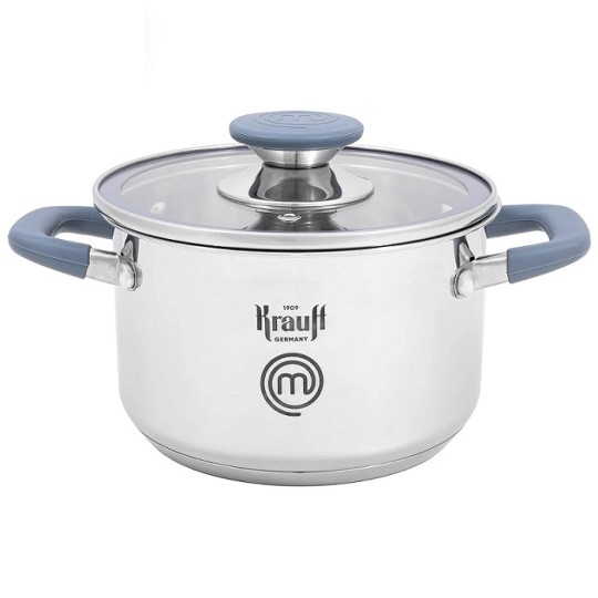 Каструля Krauff 2 л зі скляною кришкою 16 см 26-238-084