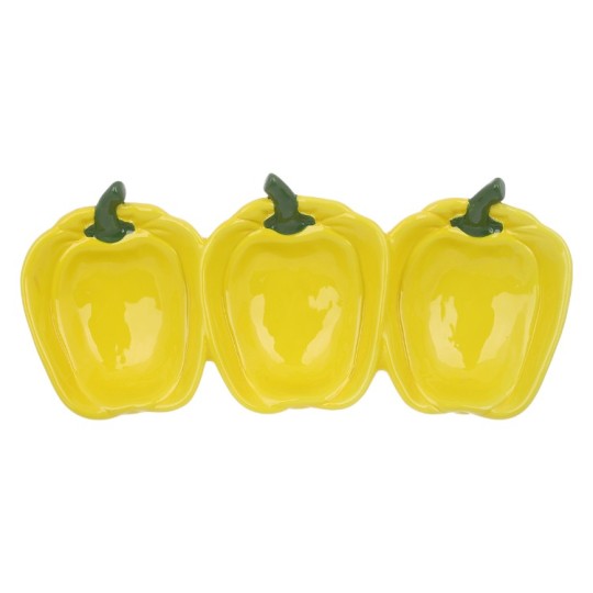 Менажниця BonaDi Pepper 32.5х14.5х6 см на 3 секції жовта (928-089)