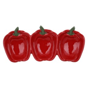 Менажниця BonaDi Pepper 32.5х14.5х6 см на 3 секції червона (928-090)