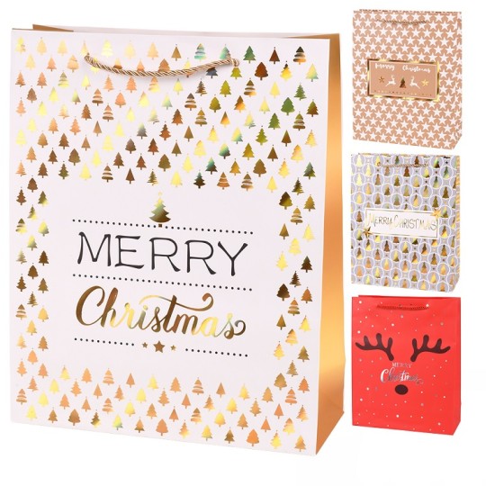 Пакет новорічний Stenson паперовий L Christmas notes R33015-L