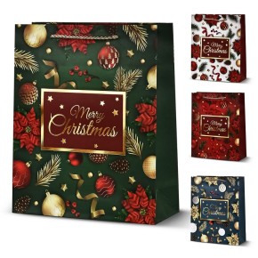 Пакет новорічний Stenson паперовий M Christmas balls R33009-M