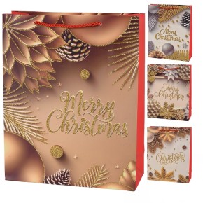 Пакет новорічний Stenson паперовий M Merry Christmas R96637-M